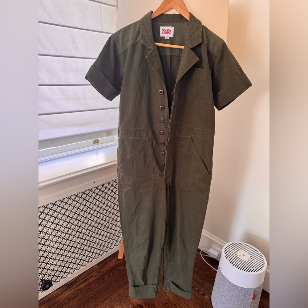 SOLID & STRIPED The Harper Khaki Green Jumpsuit